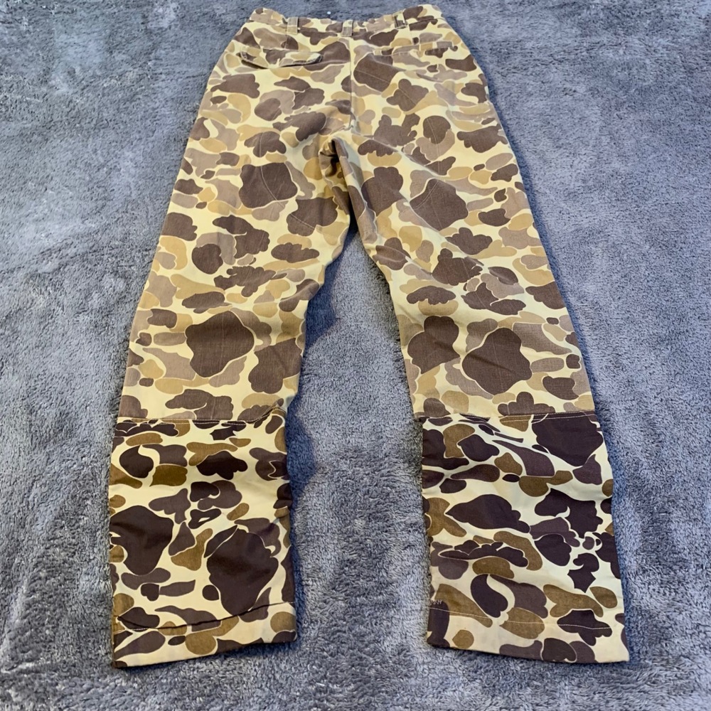 Vintage Four Square Duck Hunter Camo Pants Mens 30x29 Frog Skin Canvas Hunting - Picture 2 of 8